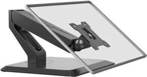 Free Standing Single Touch Screen Monitor Stand Gas Spring Adjustable Desk Mount Fits One Screen up to 27, 22 lbs. Weight Capacity (GSMF001)