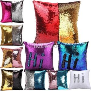 Mermaid Pillows Two Tone Sequins Throw Pillow Cushion Case DIY Case Double Sides Decorative Pillows DHL CG001