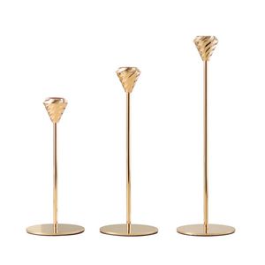 Candle Holders 3pcs Metal Party Candlestick Centerpiece Dining Table Home Decor Taper Holder Ornament Wedding Vintage Gold Modern