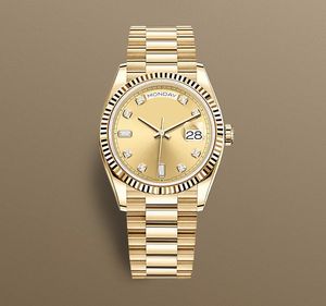 HOT 40mm Homens Mulheres Luxurys Relógio de Pulso Mens Moda Mecânica Automática Ouro Pulseira de Aço Relógio Masculino DayDate Designer Watch