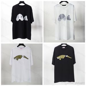 Designer de pa branco camiseta marca anjos t camisa roupas spray carta curta primavera verão maré homens e mulheres tee topo anjo urso tshir