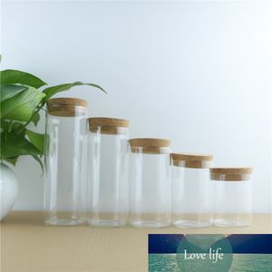 4pcs/lot Thick Glass Bottle 65mm Cork Stopper Spice Bottles Container Jars Vials DIY Craft Kitchen Storage Bottles