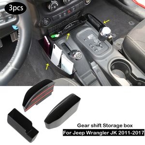 Bandeja de caixa de armazenamento de engrenagem de organizador de carro preto para 2011-17 jipe ​​wrangler jk 3pcs