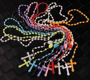 , Rosary halsband, plast, religiös rosenkrans 100pcs mode smycken kan blanda färg (100pcs / lot)