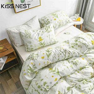 European Flower Style Bedding Sets 3 Pieces,1 Duvet Cover 2 Pillowcases,Queen King Single Double Twin Full Size 210706