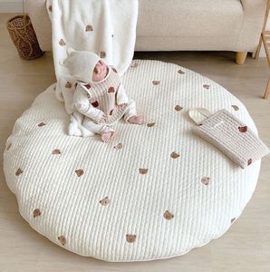 Baby Play Mat Born Round Cushion Pad Seat Cushion Kids Pillow Thick Cotton Play Pad Crwaling Mat Mattan Golvmatta Baby 220212