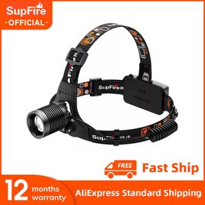Wholesale supfire headlamp resale online - New Supfire HL53 W Powerful Headlamp With Zoom Use Battery Rechargeable Head Lamp Fishing Camping Waterproof Headlights P0820