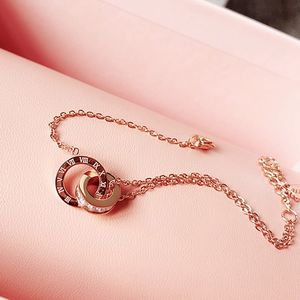 Luxury Jewelry Rose Gold Stainless Steel Roman Numerals Bracelets Bangles Female Charm Bracelet For Women Wedding Engagement Birthday Gift with box