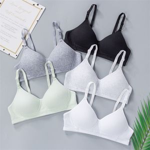 Baumwollunterwäsche Frauen AB Cup BH Wireless gesammelte Komfort gegen Brassiere Push Up Dessous Bralette für Frauen Seamleas 220311