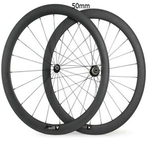 Cyling Tekerlekler Renk Tam Karbon Bisiklet Tekerlekler700C Kattığı / Tübüler / Tubuless Bisiklet Tekerlekler 25mm Geniş V Frenler veya Disk Bike Wheelset Tayvan'da Yapılan