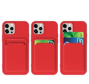 Custodie per telefoni porta carte per iPhone 13 Pro Max 12 Mini 11 XS X XR 6 7 8 Plus Cover morbide per slot posteriori in TPU