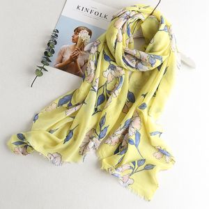 Visrover Verão para Mulheres Menina Viscose Cacto Flamingo Lady Impressão Tropical Praia Scarfs Sun Protection Shawl