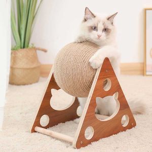 Cat Scratcher Toys Sisal Cat Scratcher BallﾠPalla da grattare per gatti Gattino Giocattolo interattivo Prodotti per animali domesticiﾠ Forniture per gatti HJOY 210929