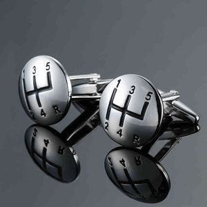 DY high quality brass material luxury car manual gear Silvery Cufflinks fashion Men's French shirt Cufflink