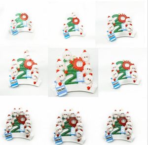 2021 Weihnachtsverzierungen Quarantäne Survivor Familienharz Ornament Kreative Spielzeug Geschenk Baum Dekorationen Anhänger Indoor Party Für Maske Schneemann Hand Sanitierte BBNs