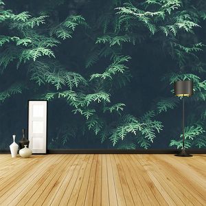 Home Decor Wallpaper Nowoczesny Moda Tropikalne Zielone Rośliny Liście fotografii Malowidła ścienne Salon Study Wall Malowanie 3d