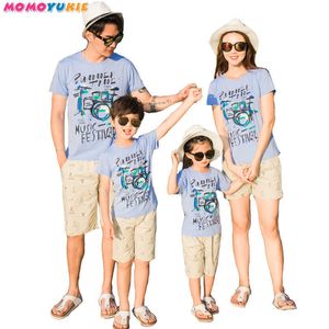 Casual Parent-Child Wear Summer T-Shirt Shorts Familj Matchande Kläder Mor och Dotter Kläder Damkläder 210713