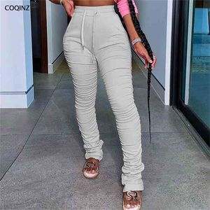 Staplade sweatpants jogger streetwear kvinna byxor byxor vinterkläder bottnar leggings droppe p072713w 210712