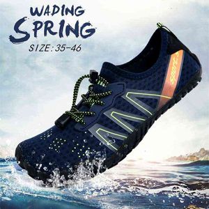 Men Woman Beach Swimming Slipper On Surf Quick-Drying Aqua Shoes Skin Sock Striped Water Shoes Summer Outdoor Wading Shoes 211130