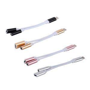 2 In 1 Type C To 3.5 Mm Charger Headphone Audio Jack USB C Cable Type C To 3.5mm Connector Adapter For HUAWEI Xiaomi Samsung
