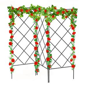 Other Garden Supplies 3pcs Foldable Tomato Cages Multifunctional Vegetable Trellis Iron Deformable Plant Supports Vegetables Outdoor