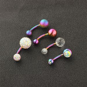 Wholesale belly piercings jewelry resale online - Stainless Belly Button Rings Piercings Ombligo Navel piercing Sexy Navel Earring Rainbow Body Jewelry Pircing T2