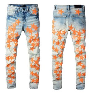 Люксрийные дизайнерские джинсы Mens Fashion 22ss Slim-Leg Jeans