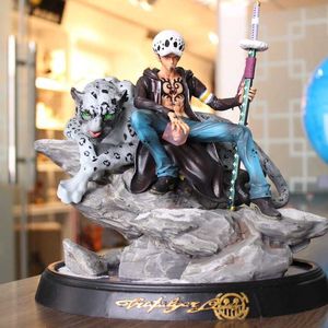 Anime Trafalgar Law Leopard Scene Operation Devil Fruit PVC Action Figur Statue Collection Model Dolls Dekorera leksaker för barn