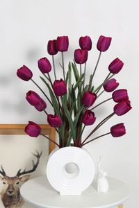 Dekoracyjne kwiaty wieńce Home Decor Sztuczne tulipany Motyl Orchidea Magnolia Jedwabiu Kwiat Symulacja Tulipan Kryty Dekoracje Ozdoby