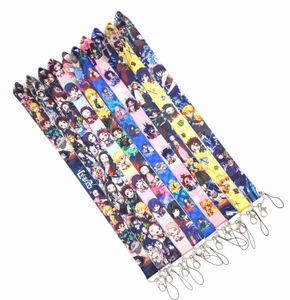 Ремни мобильного телефона чары 600pcs Demon Slayer Kimetsu no Yaiba Lanyard ID держатель значков Key Neck Strap Cartoon Anime Japan New Design Girl Giv