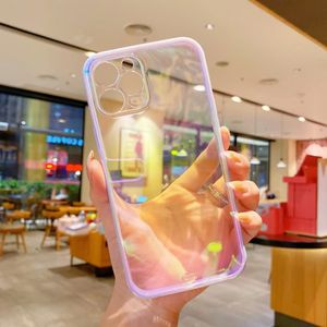 New colorful gradient transparent phone cases for iphone 13 12 11 pro max XR XS X 7 8 Plus anti-fall shock-proof cellphone quicksand soft tpu cover four colors wholesale