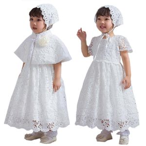 Wholesale white christening suits for sale - Group buy Girl s Dresses Baby Christening Long Gown White Lace Dress Born Infant Princess Birthday Party Hat Shawl Suit Clothing Set M