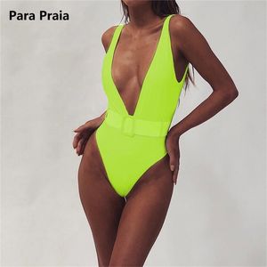 Para Praia Retro Mayo Monikini Kemerli Mayo Kadınlar için Seksi Mayo Derin V Thong Bodysuit 210702