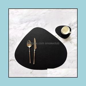 Mats & Pads Table Decoration Aessories Kitchen, Dining Bar Home Garden Non-Slip Placemat Heat Insation Oilproof Mat Pu Leather Drop Delivery