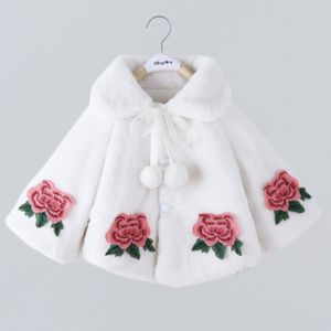 Baby flicka jackor vinter ytterkläder et velour fabric plagg härlig båge kappa för baby tjejer barn kläder kläder broderar q0716