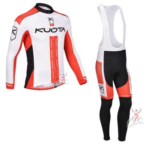 Kuota equipe ciclismo mangas compridas jersey bib calças sets homens respirável rápido seco mtb roupas de bicicleta ao ar livre sportwear y21031609