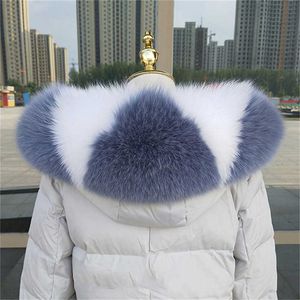 Mężczyzna i żeński Real Fox Fur Collar Coat Luksusowy Szalik Dziecko Ciepłe i Naturalne Duży Rozmiar 100% H0923