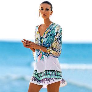 Camicia copricostume da spiaggia Serpente Abbigliamento stampato Abbigliamento anti-sole copricostume 210629