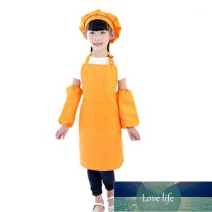Aprons Kids Full Apron Bib Set With Pocket And Hat Sleeves Craft Kitchen Chef Cooking Art Children Diy Apparel1 Factory price expert design Quality Latest Style