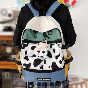 Zaino Fashion Women Harajuku Cows Girl Leopard Laptop School Bag Kawaii Book Female Waterproof Trendy Cute Lady