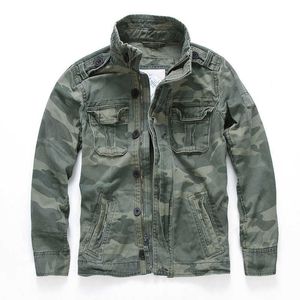 Military Denim Jacket Men Retro Camo Multi-pockets Mens Cowboy Jackets Fashion Cargo Jeans Coats Jaqueta Masculina Size S-2XL X0710