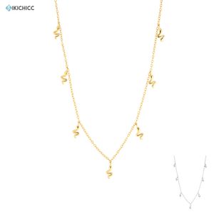 KIKICHICC 925 Sterling Silver Gold Snake Charm Choker Necklace Women Fashion Fine Jewelry 2020 Rock Punk Chain Jewelry Wedding Q0531