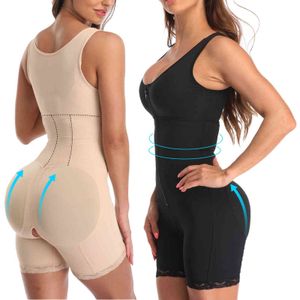 Zip Waist Lace Slimming Shaper Corset Control Shapewear Butt Lifter Rem Body Shaper Underkläder Bodysuit Kvinnor Plus Storlek S-6XL 211112