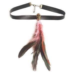Chokers Western Girl Feathers Drops Choker Collar Halsband för kvinnor Boho Trendy Smycken Partihandel