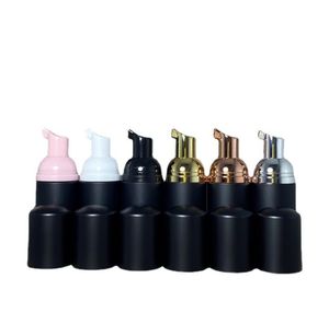 Matt svart resa tvålflaska plastskumflaskor mini skumpumpdispenser för rengöring av kosmetikförpackning 60ml sn5942