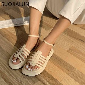Suojialun mulheres verão sandália sapatos moda marca estreita roma gladiator sapatos senhoras alta qualidade conforto sandal sapatos k78