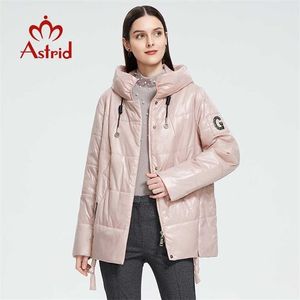 Astrid damska wiosna jesień pikowana kurtka wiatroszczelna ciepła z kapturem zamek błyskawiczny płaszcz kobiety parki casual odzież wierzchnia AM-9508 211011