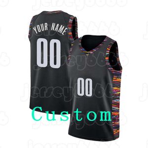 Mens Custom Diy Design Personlig Rund Neck Team Basketball Jerseys Män Sport Uniforms Stitching och skriva ut några namn och nummer Stripes All Black White 2021