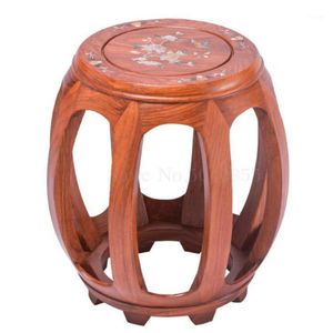 Cushion/Decorative Pillow Mahogany Drum Stool Chinese Solid Wood Round Rosewood Carved Antique Living Room Coffee Table Guzheng