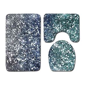 Tappeto da bagno a tre pezzi Shiny Stampato tappeto da bagno tappeti impermeabili per gape da bagno Massicenzella decorazione per bagno 210724